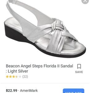 Silver Comfortable Sandals Size 6.5